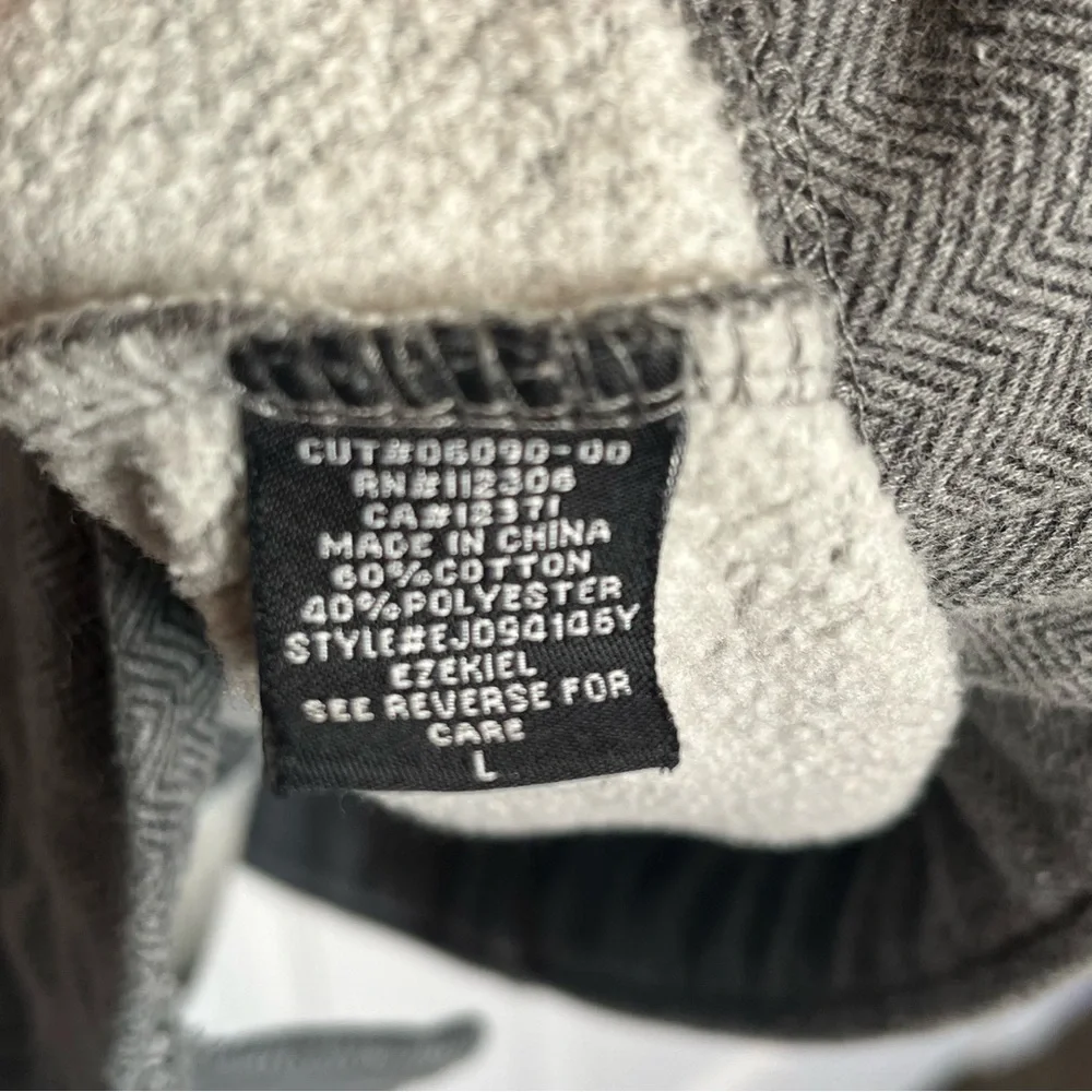Ezekiel Gray Herringbone Print Mens Jacket Size L Field Utility